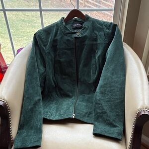 Escada Forest Green Leather Jacket